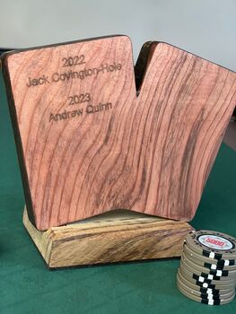 Personalised Wood And Resin Poker Trophy, 3 of 9