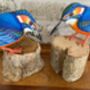 Hand Carved Wooden Kingfisher Bird Figurine Hand Painted, thumbnail 3 of 7