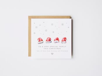 Personalised Family Christmas Card / Up To Six Santa Hats, 3 of 5