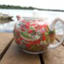 Two Cup Teapot In Red Strawberry Thief Design, thumbnail 12 of 12