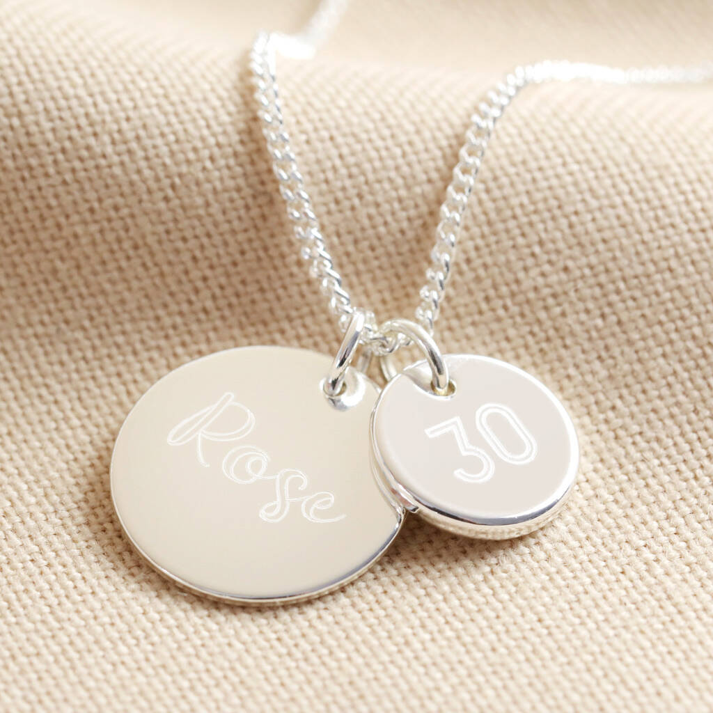 Personalised 30th Birthday Double Charm Necklace By Lisa Angel