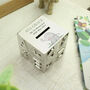 Personalised Hessian Friends Abc Money Box, thumbnail 3 of 6