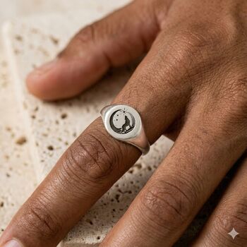 Custom Engraved Solid Silver Signet Ring, 4 of 12