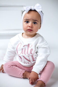 Personalised 'Cute One' First Birthday Embroidered Sweatshirt, 3 of 7