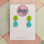 Splat Drop Glitter Resin Statement Earrings / Artist Statement Jewellery Pop Art Inspired Gift / Retro Nickelodeon Vibes / Abstract Drop Jewellery Bold Colourful Statement / Art Teacher Gift Creative Sparkle Accessory, thumbnail 6 of 10