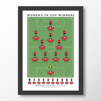 Manchester United Women Fa Cup Winners 23/24 Poster, 7 of 7