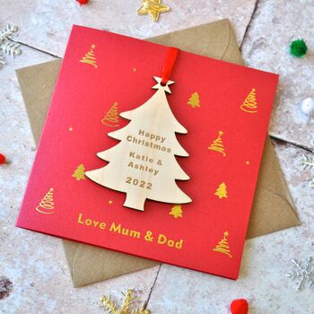 Personalised Gold Foiled Tree Decoration Card, 3 of 4