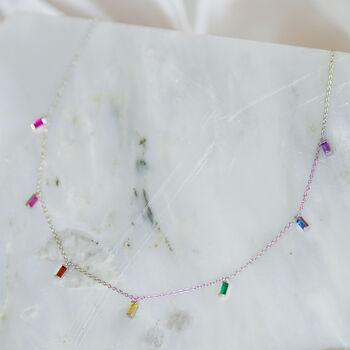 Rainbow Jewelled Necklace, 7 of 9