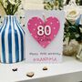 Personalised 70th Birthday Card Wooden Heart Gift, thumbnail 3 of 4