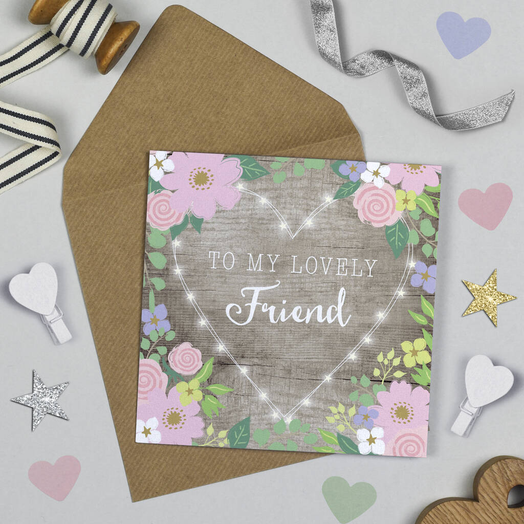 Fairy Lights Heart Friend Birthday Card, 1 of 2