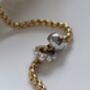 Gold Chunky Rolo Chain Necklace With Pearl Charm And Silver Bead Pendant, thumbnail 5 of 12