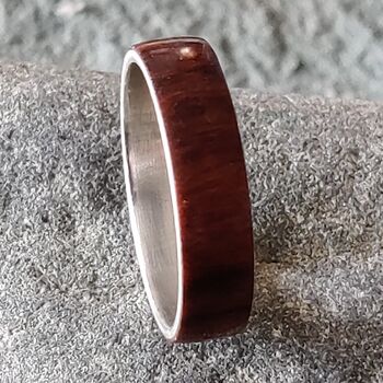Silver And Santos Rosewood Cross Ring, 5 of 6