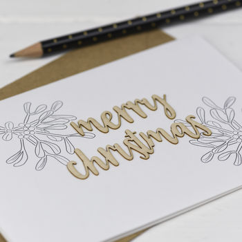 Merry Christmas Wooden Words Card, 2 of 3