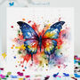 Butterfly Vibrant Colour Splash Blank Card, thumbnail 1 of 12