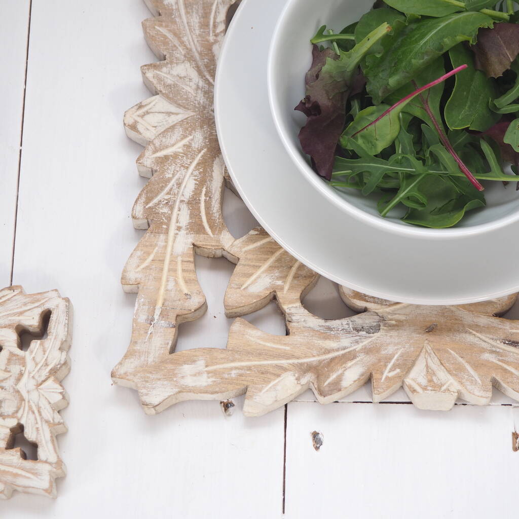 Natural Wooden Placemats Set Four By Za Za Homes