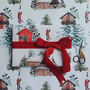 Ski Chalet Christmas Gift Wrap, thumbnail 2 of 3