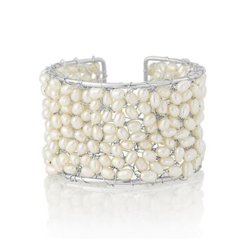 Statement Cuff Bracelet With Black Or White Pearls, 11 of 12