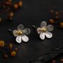 Sterling Silver Forget Me Not Flower Stud Earrings, thumbnail 3 of 11