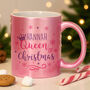 Personalised Queen Of Christmas Pink Mug, thumbnail 1 of 4