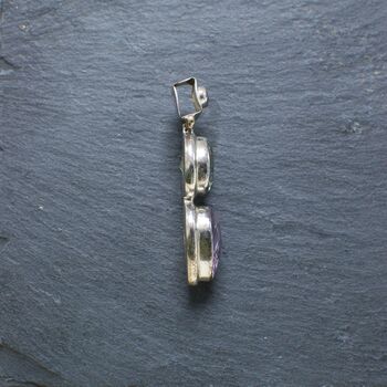 Multi Gemstone Crystal Pendant Set In Sterling Silver, 7 of 12