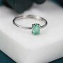 Sterling Silver Natural Green Onyx Oval Ring, thumbnail 2 of 10