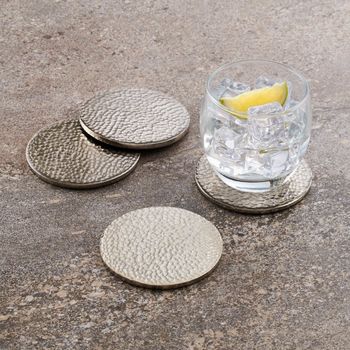 Copper, Gold And Silver Hammered Drinks Coasters, 5 of 6