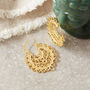Flat Detailed Gold Filigree Hoop, 18 K Gold Vermeil, thumbnail 4 of 11