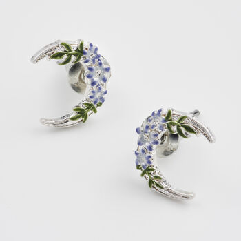 Silver Nightshade Moon Stud Earrings, 3 of 7