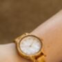 Sorrento Engraved Olive Wood Watch For Women, thumbnail 6 of 7