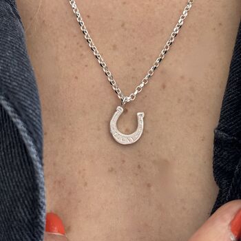 Lucky Horse Shoes Charm Sterling Silver, 6 of 6
