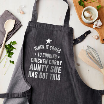 Personalised Grey Denim Cooking Apron, 3 of 3