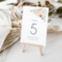 Wedding Table Number Cards Pink Peach White, thumbnail 3 of 4