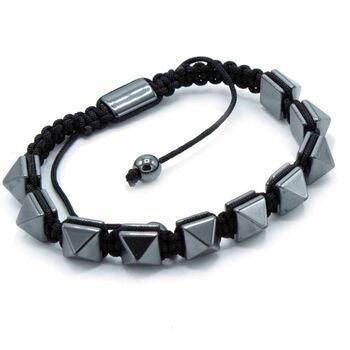 Magnetic Pyramids Hematite Shamballa Bracelet, 2 of 2