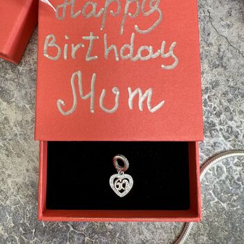 60th Birthday Charm Personalised Silver Gift For Her, 2 of 9