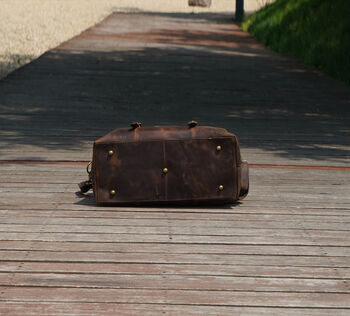 Genuine Leather Weekend Bag In Vintage Look, 5 of 12