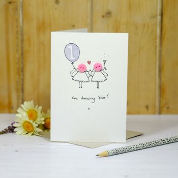 Personalised 'Button Anniversary' Handmade Card, 9 of 11
