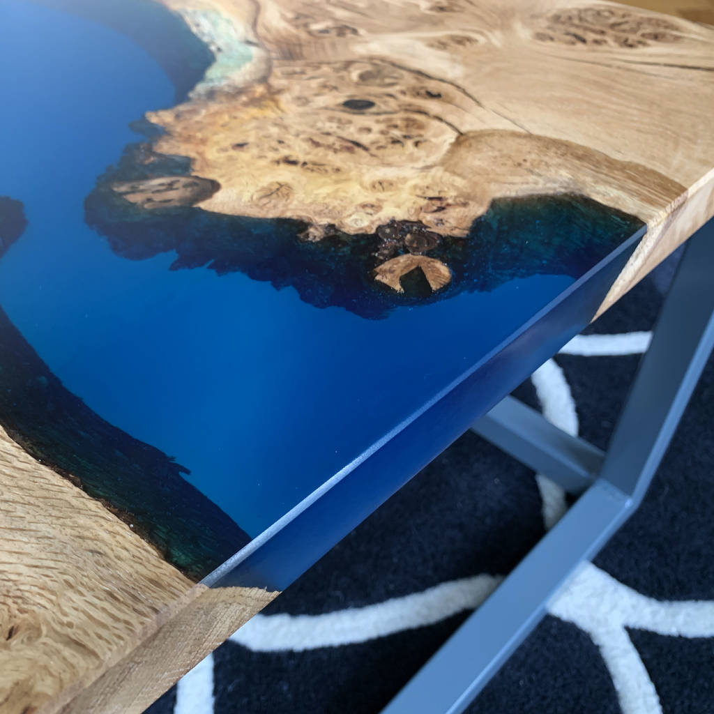 resin river coffee table by revive joinery