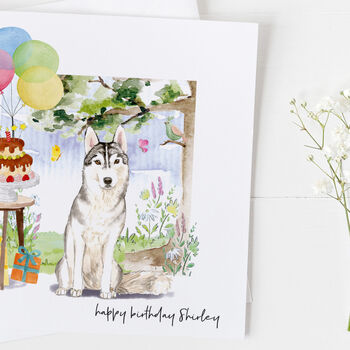 Siberian Husky Dog Birthday Card, Pet Card ..7v23a, 2 of 4
