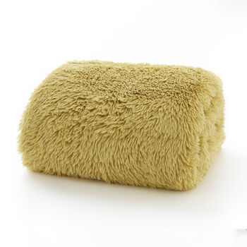 Rochester Supersoft Faux Fur Throw 127x150cm Mustard 41017104, 2 of 2