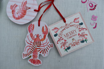 Pack Of Three Bridgerton Lobster Gift Tags, 6 of 9