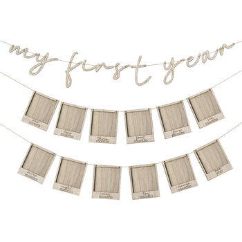 'My First Year' Wooden Bunting With Wooden Pegs, 2 of 3