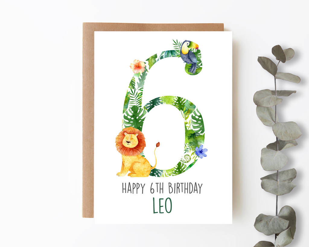 Personalised Children's Birthday Card Jungle Lion By Hope & Eve ...