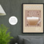 Cappuccino Coffee Print Three Colour Options, thumbnail 1 of 6