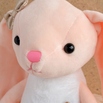Personalised Peach Velvet Ballerina Bunny Toy, 2 of 4