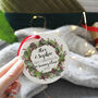 New Home Ceramic Wreath Christmas Decoration, thumbnail 2 of 11