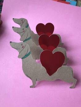 Hand Illustrated Dachshund Loveheart Card, 4 of 5