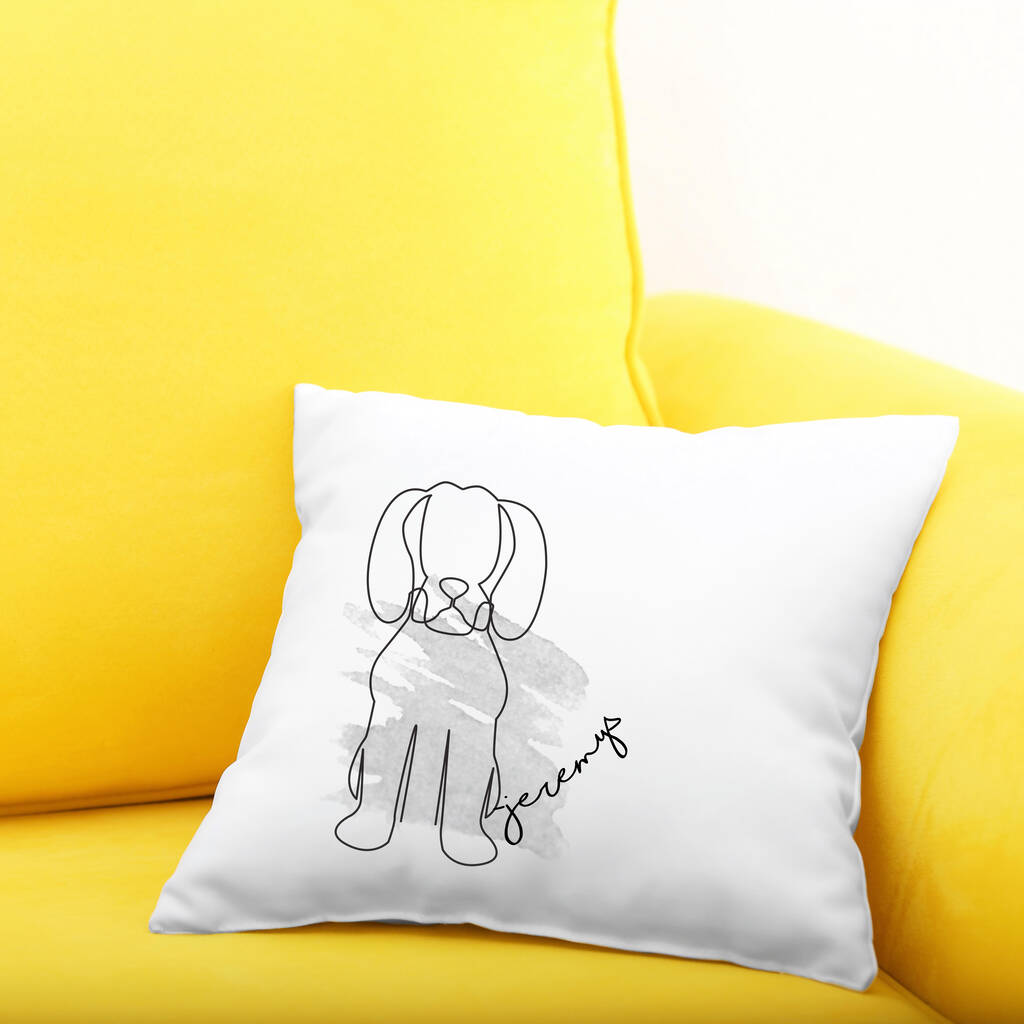 dog shaped cushion personalised