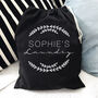 Personalised Wreath Laundry Bag – Stylish Name Print Storage Sack For Kids, Teens And Uni, thumbnail 2 of 6
