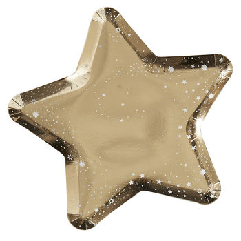 Gold Foiled Star Shaped Paper Plates, 2 of 3