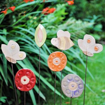 Butterflies And Bumblebees Pot And Garden Stakes Set, 4 of 7